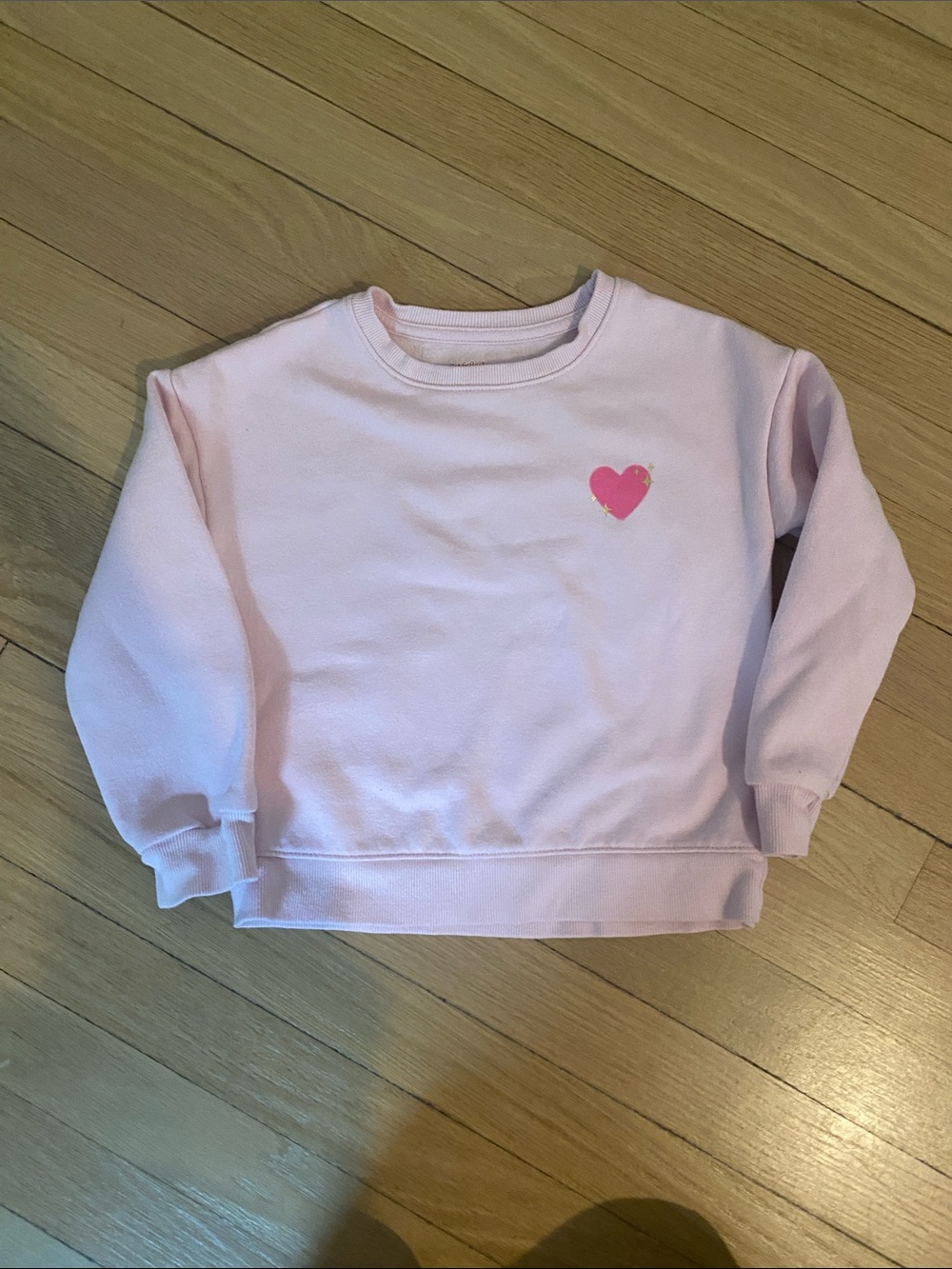 Cat & Jack Light Pink Sweatshirt with Hot Pink Heart Accent